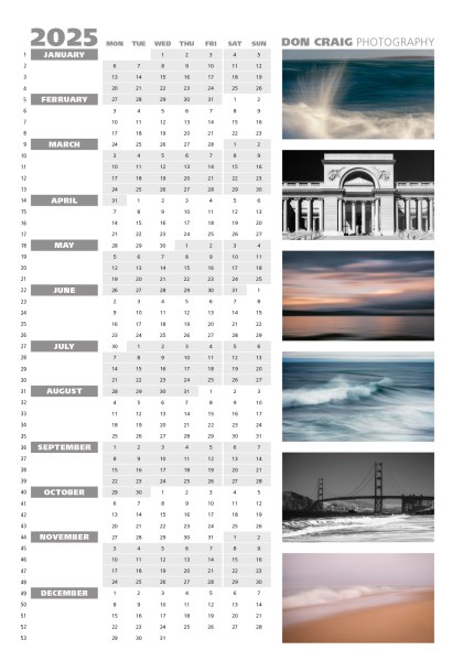 Don Craig photography 2025 wall calendar